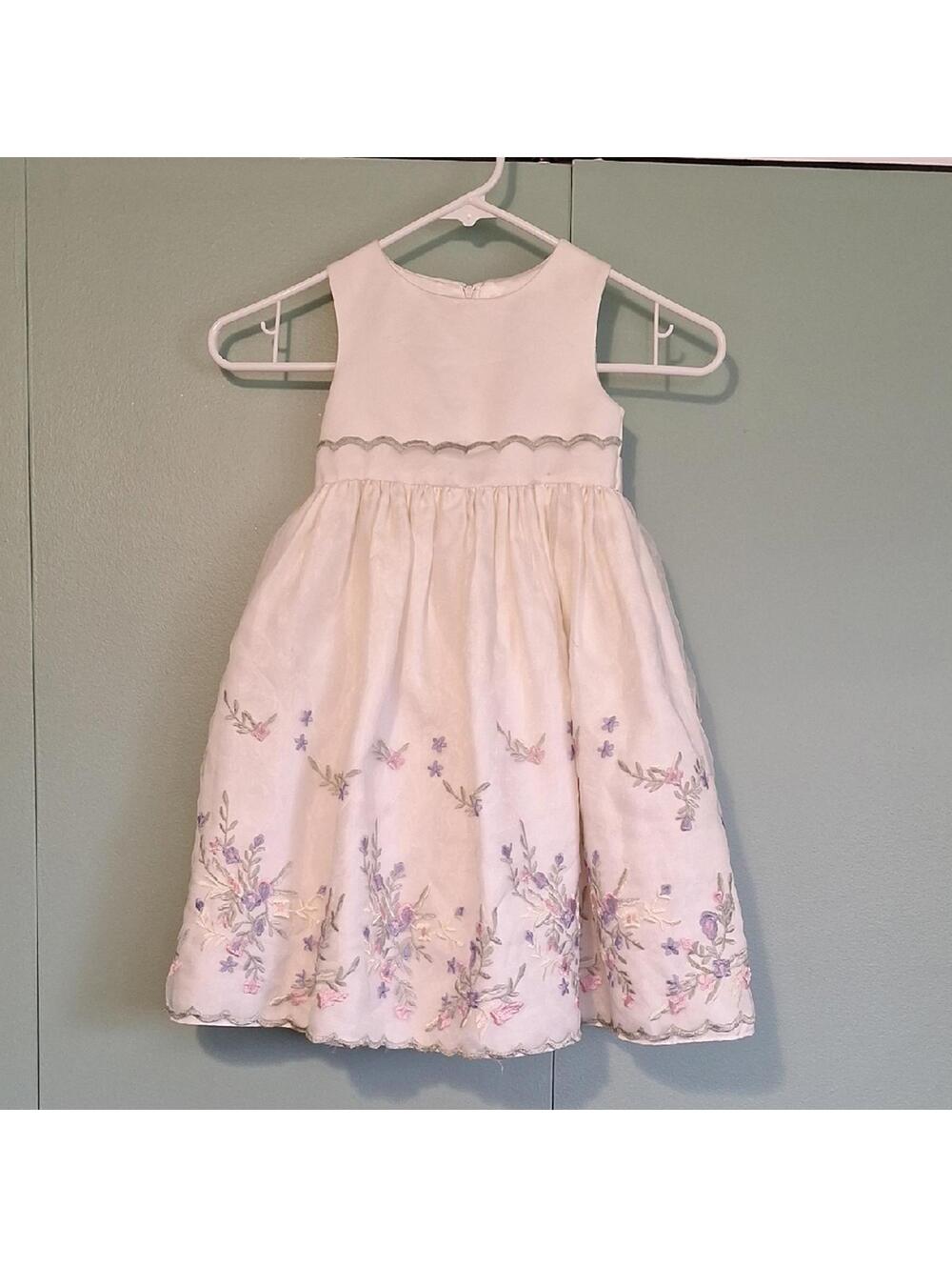 Cinderella Kids White And Floral Easter Dress Size 3t